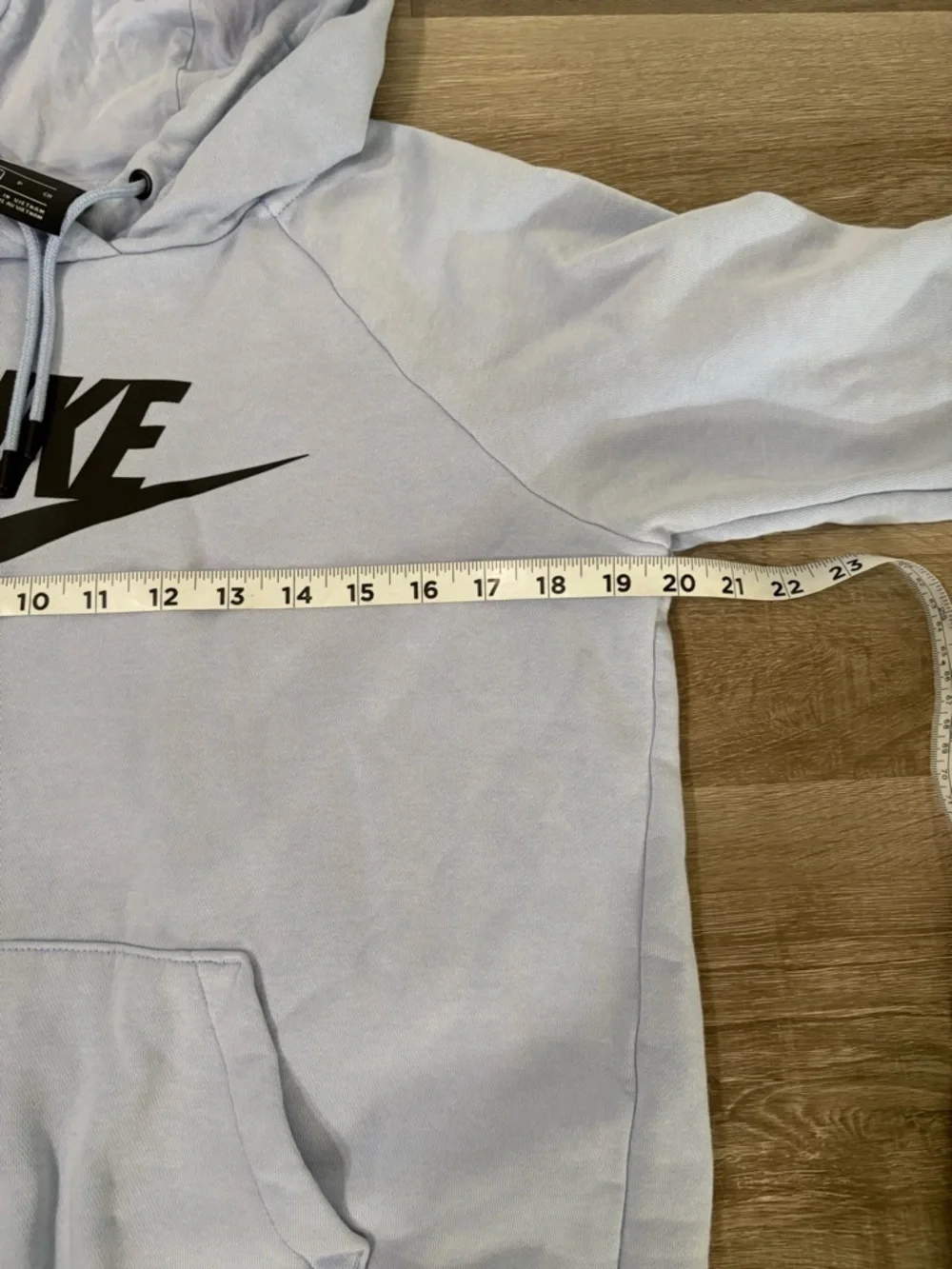 Nike Women’s Light Blue Pullover Hoodie with Black Swoosh